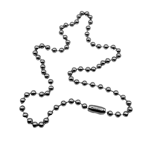 Ball Bead Chain / 6mm Stainless Steel (Silver) 26"